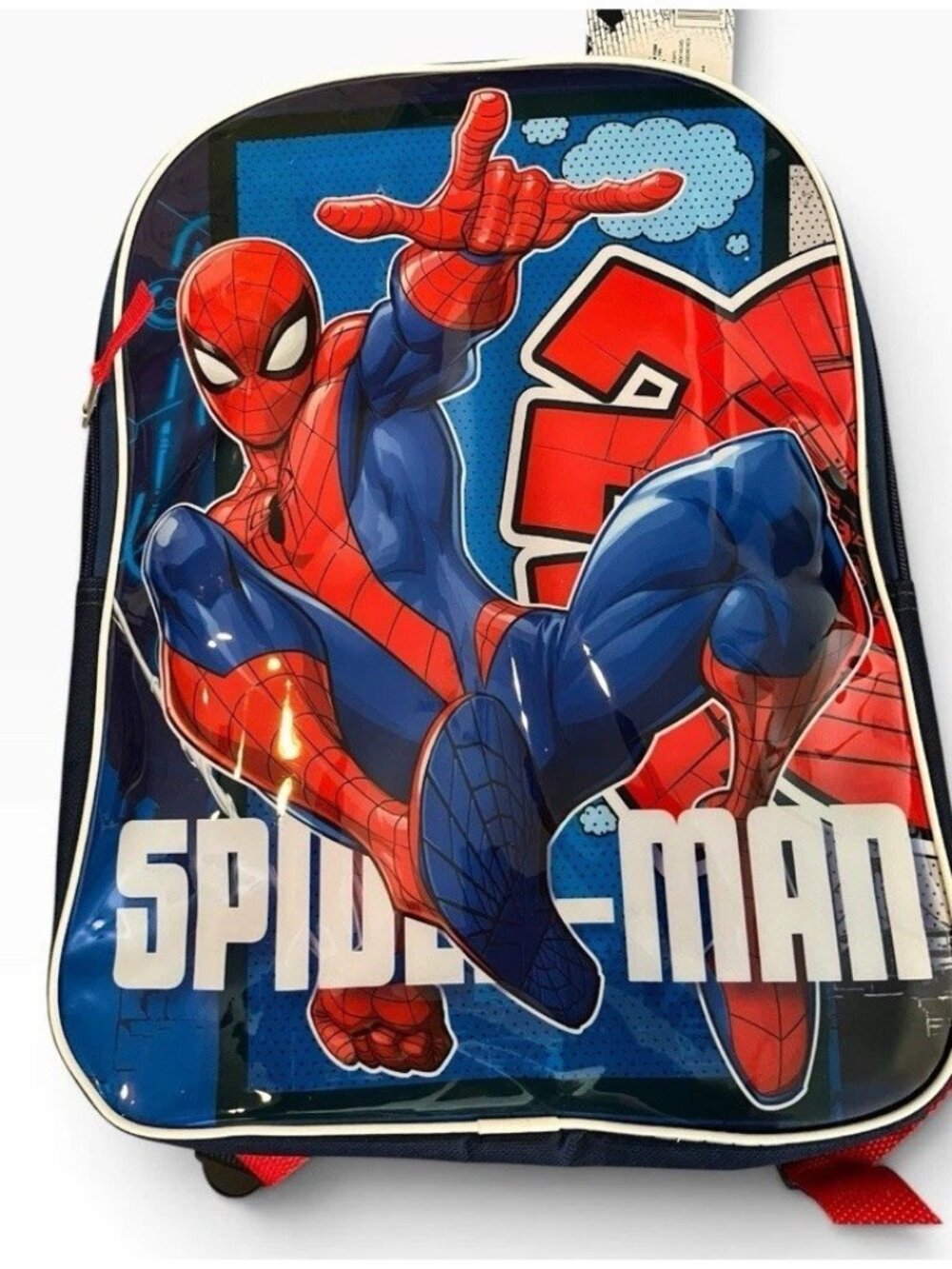Marvel Spider-Man 16" Kids School Backpack Blue Red Fast Forward Spiderman NWT